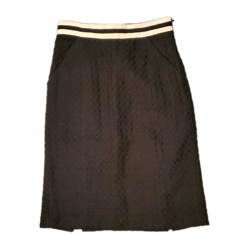 Milly Of New York Pencil Skirt Black Textured Old Money Quiet Luxury Sz 0